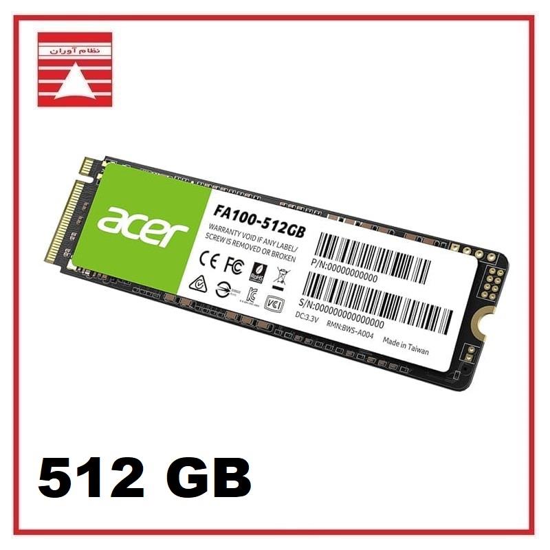 حافظه اس اس دی اینترنال ایسر مدل FA100 M.2 2280 NVMe ظرفیت 512 گیگابایت
